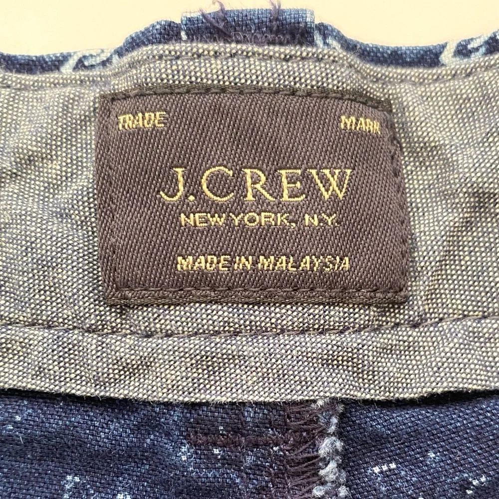 J.Crew Men's Blue Floral Shorts Raw Hem Preppy Size 32 Summer Grunge